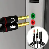 Headphone Microphone Audio Converter Splitter For Computer 3.5mm Female To 2 Dual 3.5mm Male Headphone Mic Audio Y Splitter 4