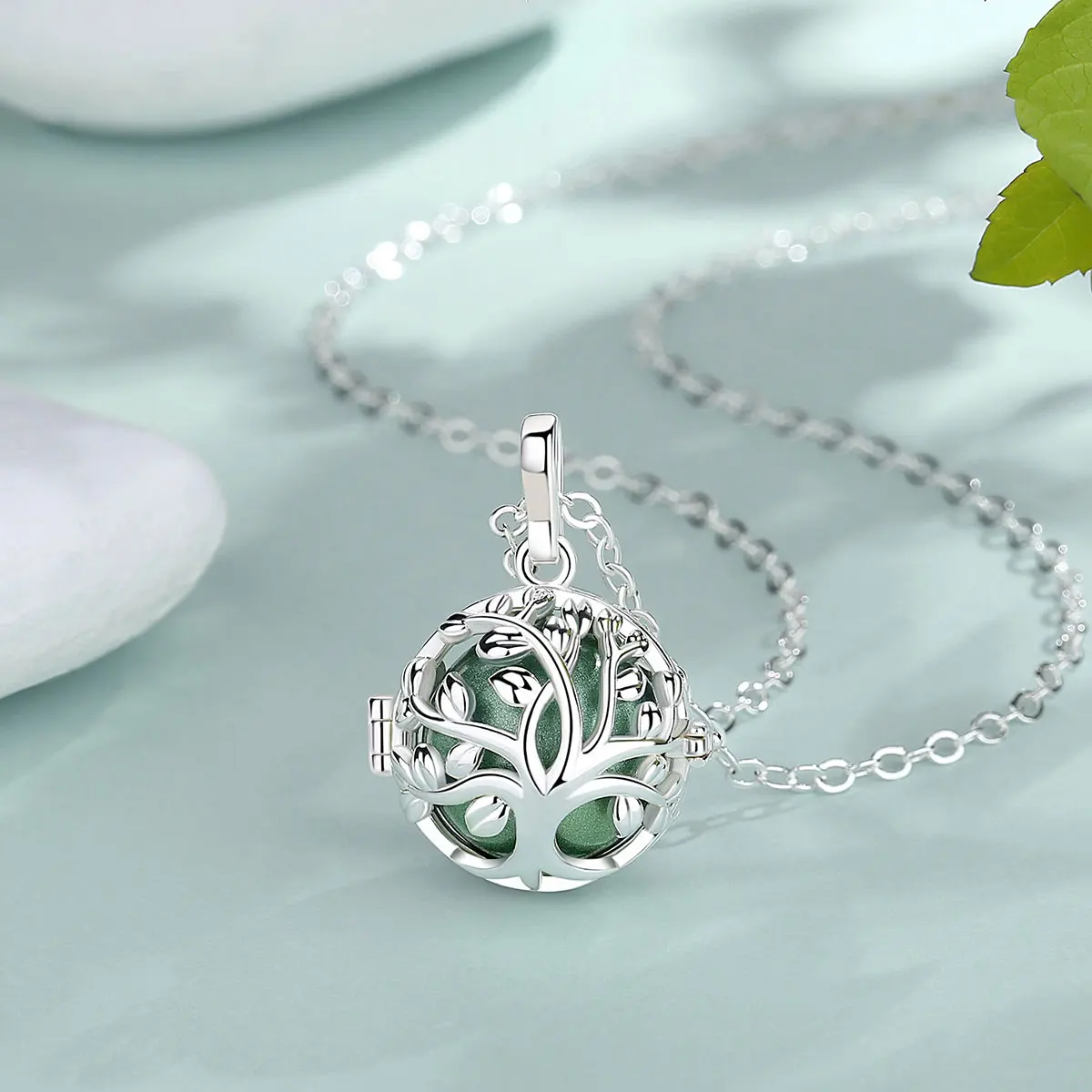 Eudora 18MM Harmony Ball Tree of Life Necklace Pregnancy Chime Bola Angel Caller Baby Musical Bola DIY Jewelry for Women Gift 3