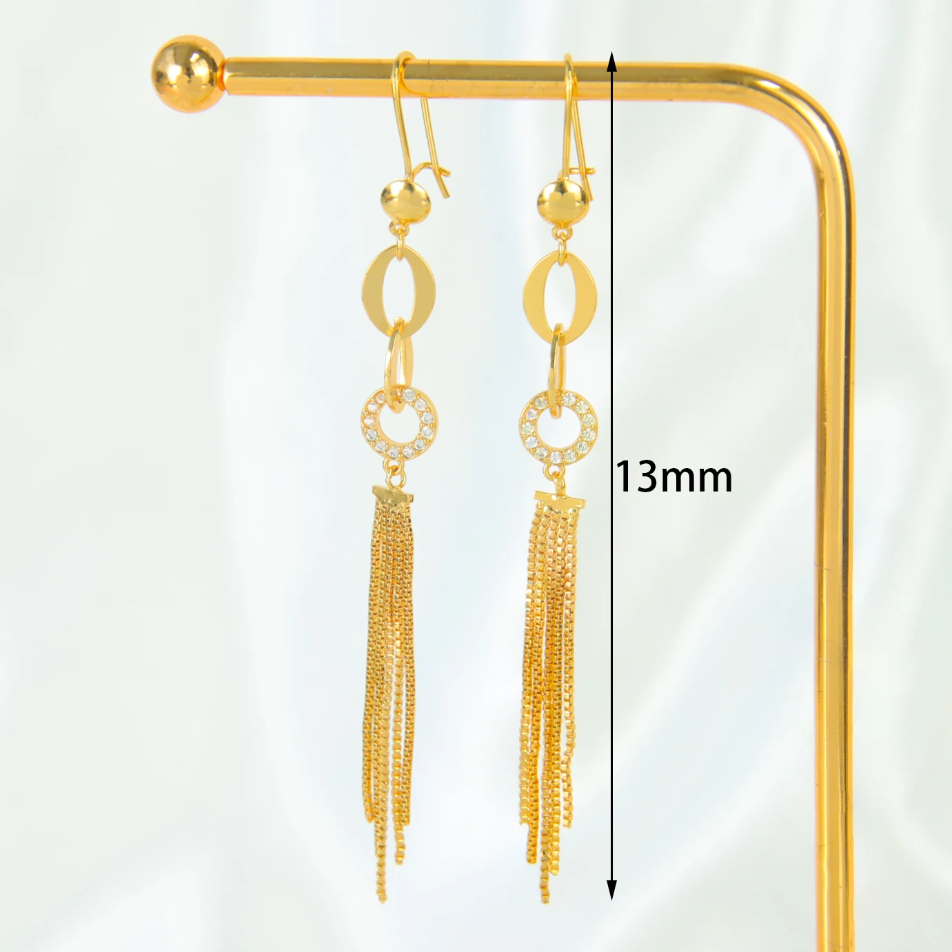 Italienische Böhmen Vintage-Schmuck Tropfen Ohrringe 21k vergoldet Äthiopien Braut Quaste baumeln Ohrring Algerien Frauen Party Schmuck – Detail 10