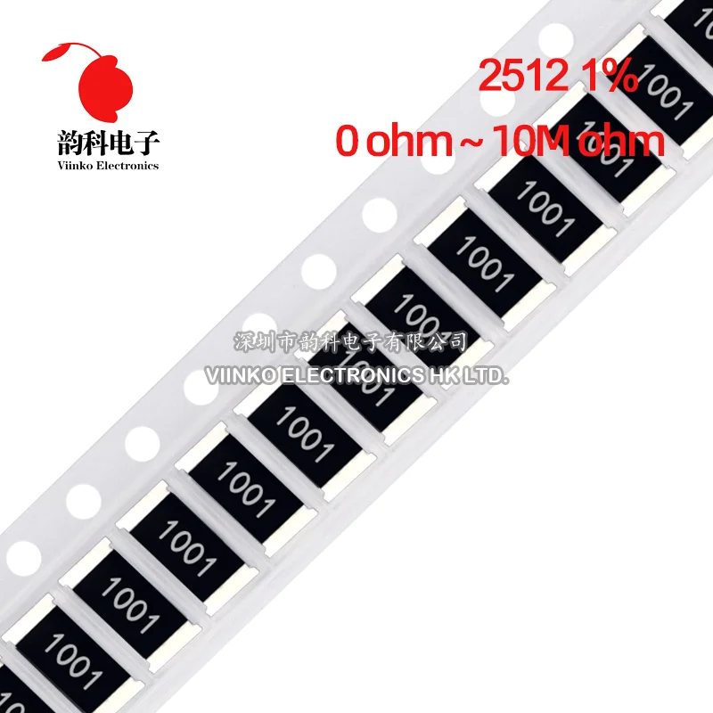 50 шт. 2512 SMD резистор 0R ~ 10M 1W 0 1 10 1% 100 150 220 Ом 1K 330 K 10K 470 K 1R 10R 100R 150R 220R 330R 470R 1M