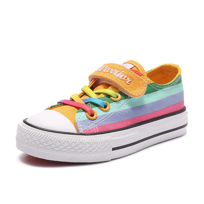 Kids Shoes for Girl Autumn New Children's High-top Canvas Shoes Casual Wild Boys Sneakers Girls Rainbow