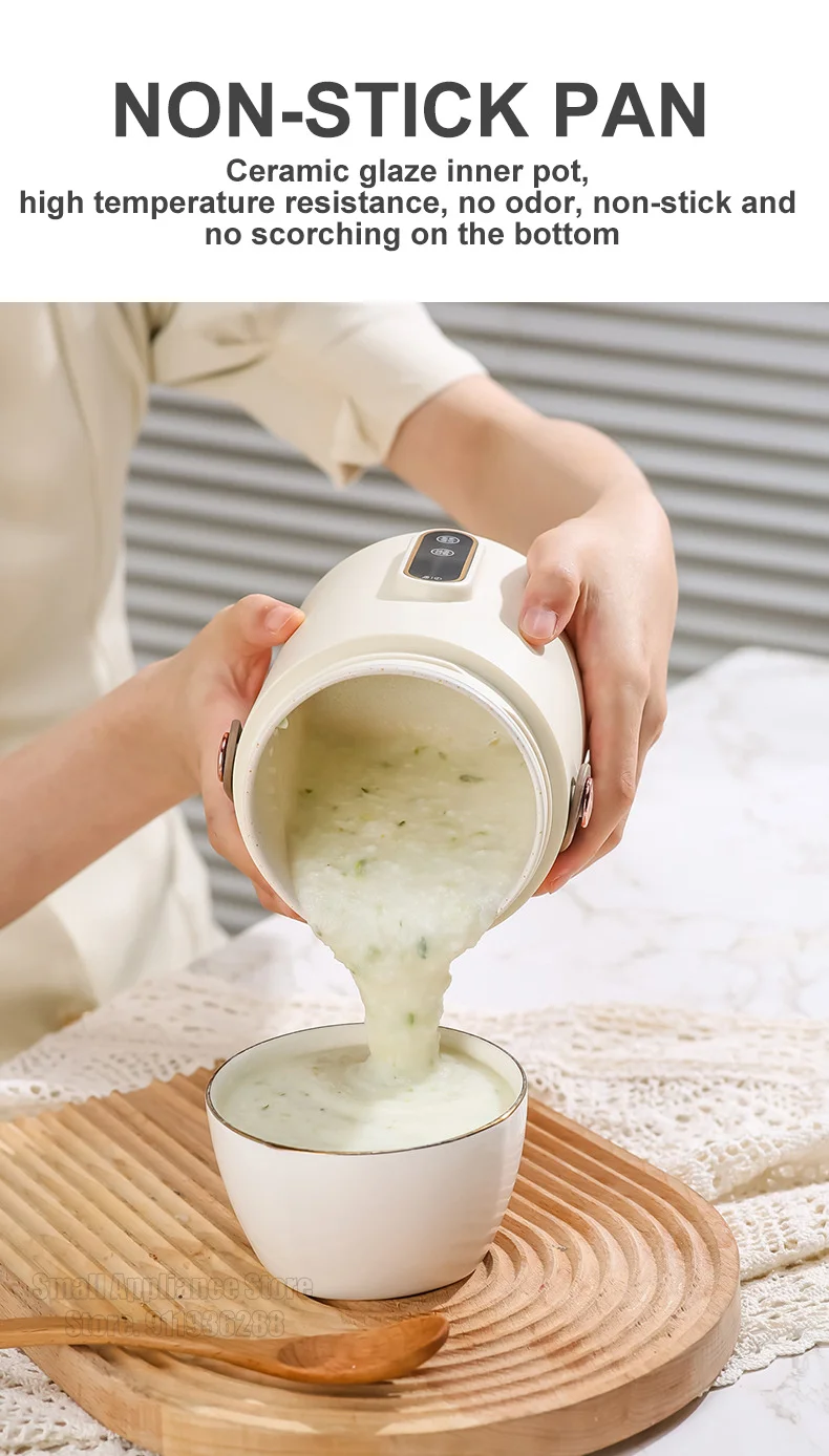 Mini panela quente portátil com alça de couro, doméstico, 220V, 600ml