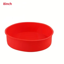 Round Nonstick Silicone Cake Mold - Versatile Baking Pan for Birthdays and Celebrations (8inch)
