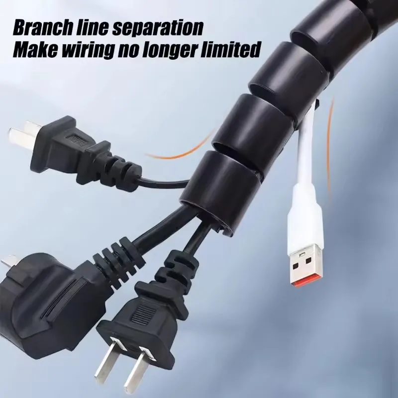 Flexible Expandable Cable Tube Sleeve 2M Wire Wrap Cord Organizers Office Home Under Desk Cable Tube Hider for TV PC Computer 3