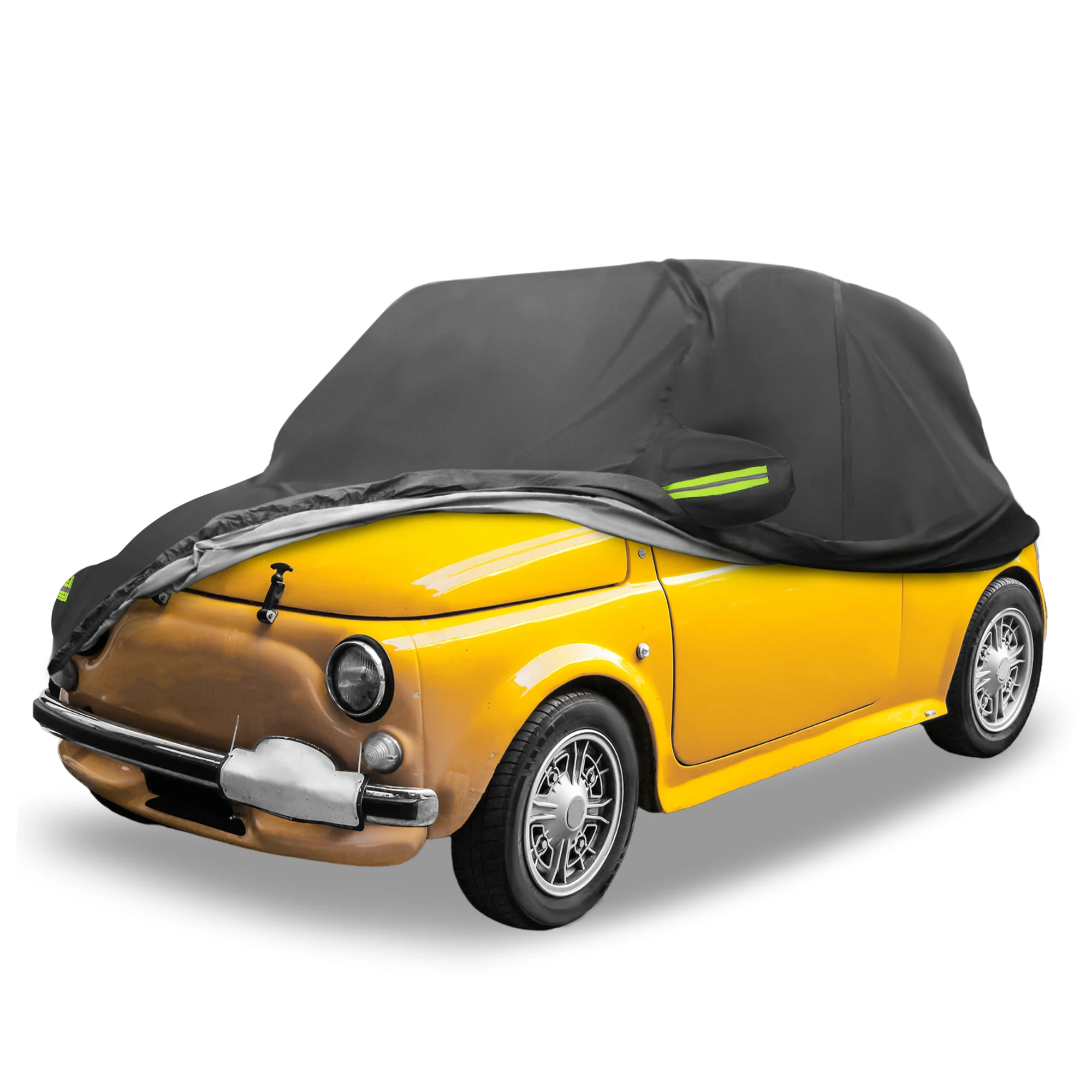 X Autohaux Cover Car Cover Outdoor Full Car Cover Protezione Per Tutte Le Stagioni Con Cerniera Per Fiat 500 2007-2022 Impermeabile