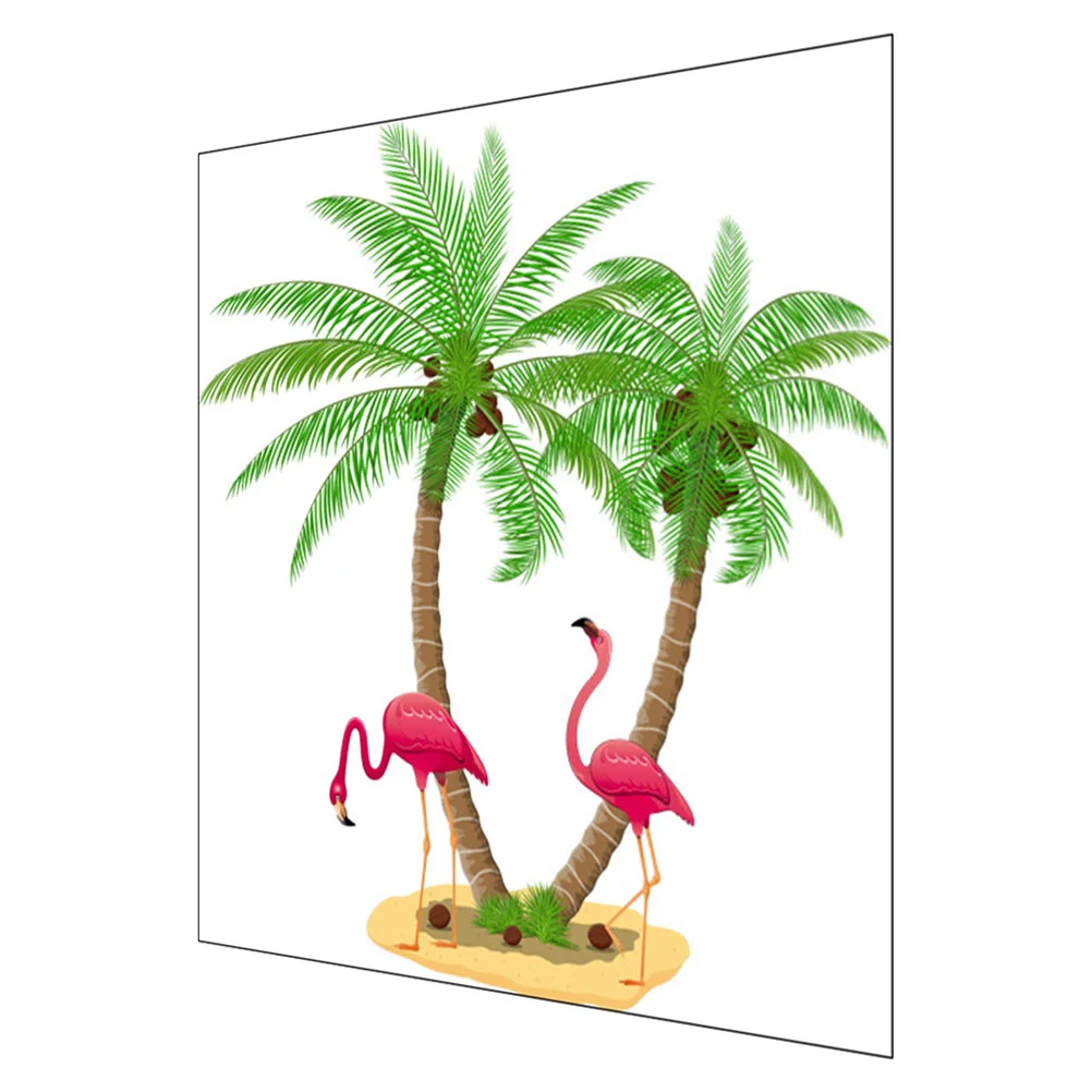 

Coconut Tree Wall Sticker Flamingo Decals for Walls Palm Stickers Peel and Mural Cool Office Decor Murals Living Room Wallpaper