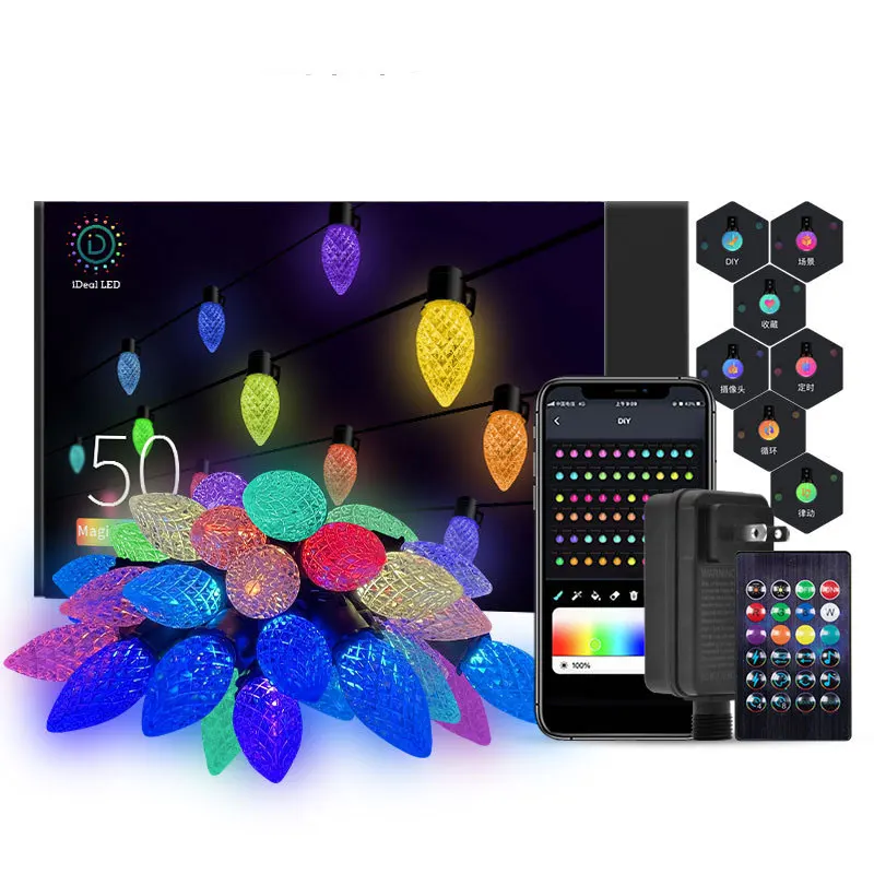 

Smart C7 Waterproof Strawberry String DIY Decorative Light Garden Lantern Outdoor Light String Christmas Decoration