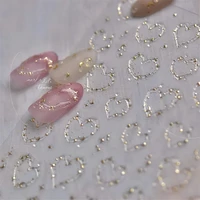 1pcs Jelly Nail Stickers Shiny French Ice Crystal Stars Love Self Adhesive Stickers For Nails DIY Valentine's Day Decorat Decals 1