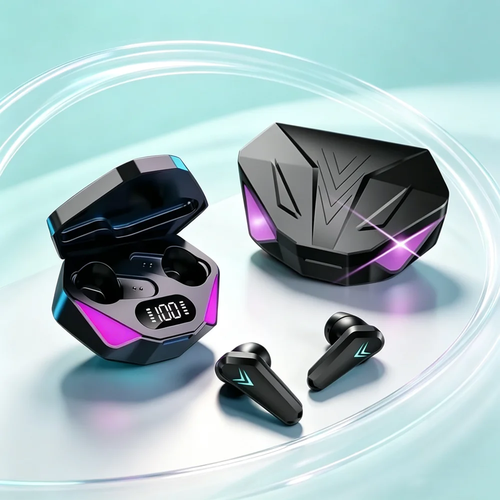 Wireless Bluetooth Earbuds with LED Display and Noise Reduction