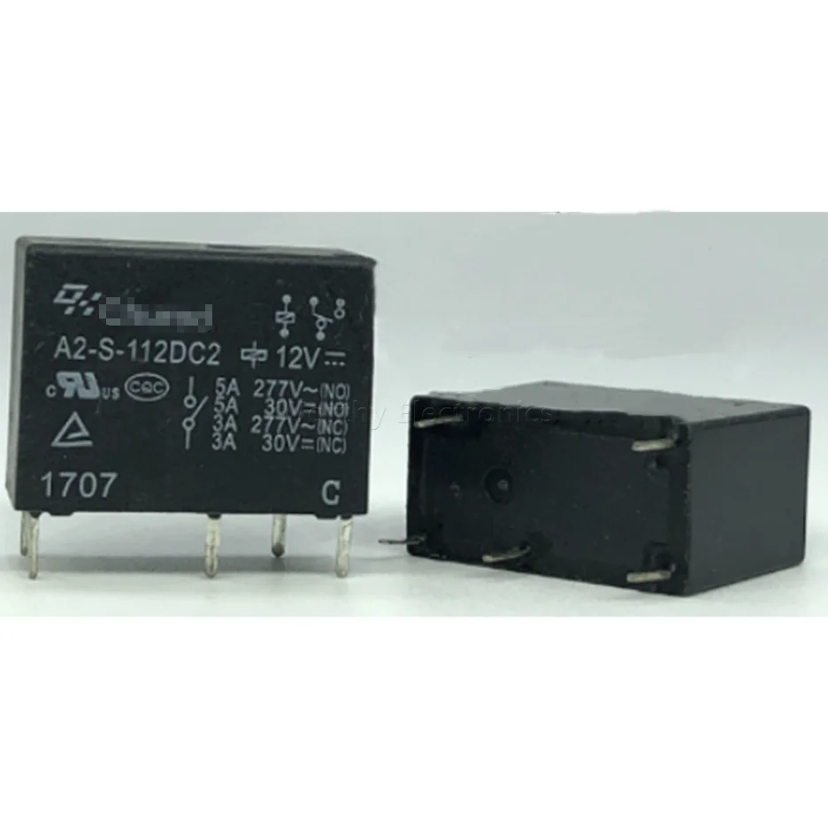 

Free shipping 10pcs/lot A2-S-112DC2 5A 12VDC HF33F 5PIN Relay