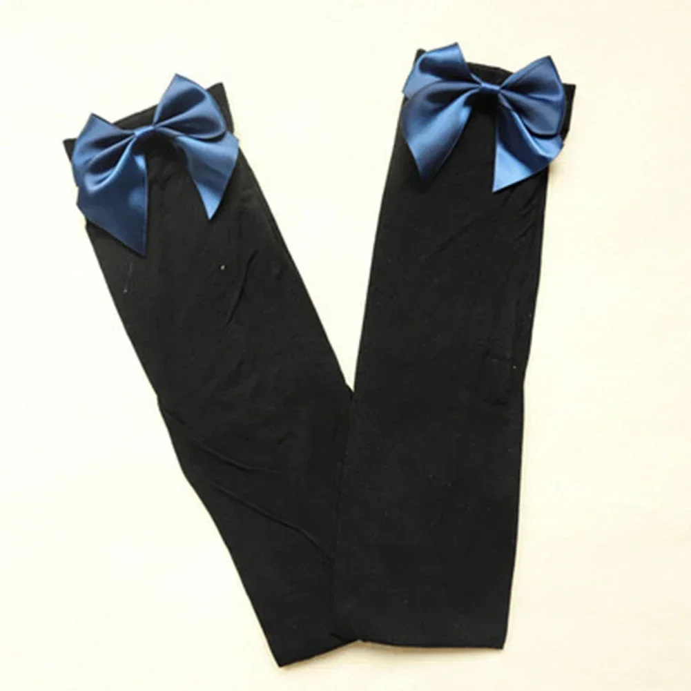 Men Sissy High Stockings Elastic Thigh Sport Training Pantyhose Over Knee Bowknot Socks Gay Man Dance Clubwear Erotic Lingerie