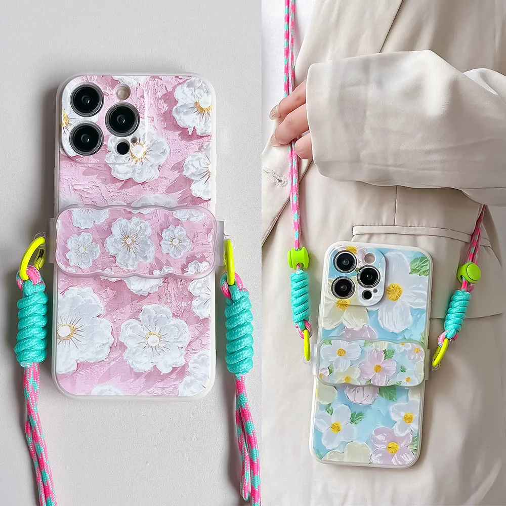 Crossbody Chain Phone Strap with Back Clip Case