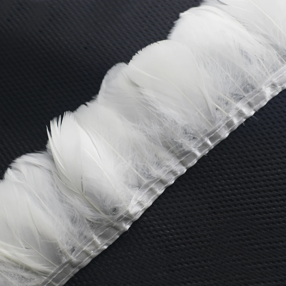 

Natural Goose Feather Trims 6-10cm Plumes Fringe Swan Feathers Ribbon for DIY Crafts Lamp/Home Costume Decoration Wholesale