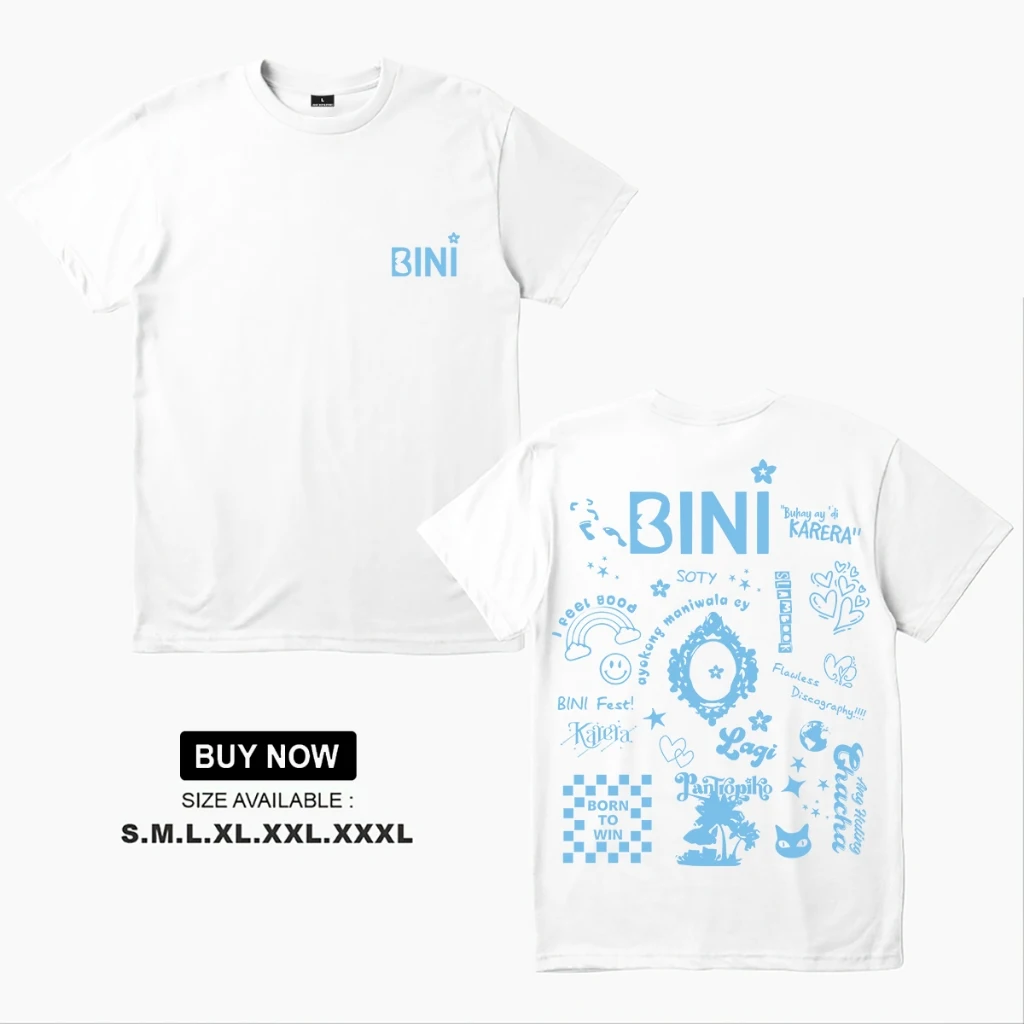 2024 BINI Karena Casual T-shirt for Men Baju Kaos Oversize Tee Crew Neck Printed Shirt Summer Short Sleeve Shirt 2