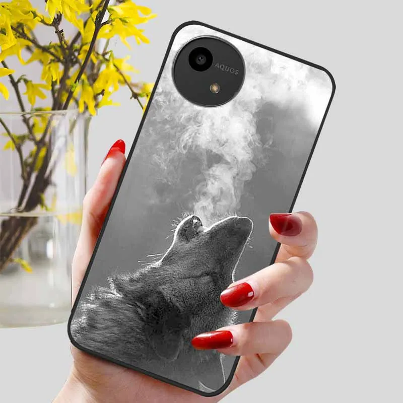 Lovely Black TPU Silicone Shockproof Soft Phone Case with Beautiful Pattern