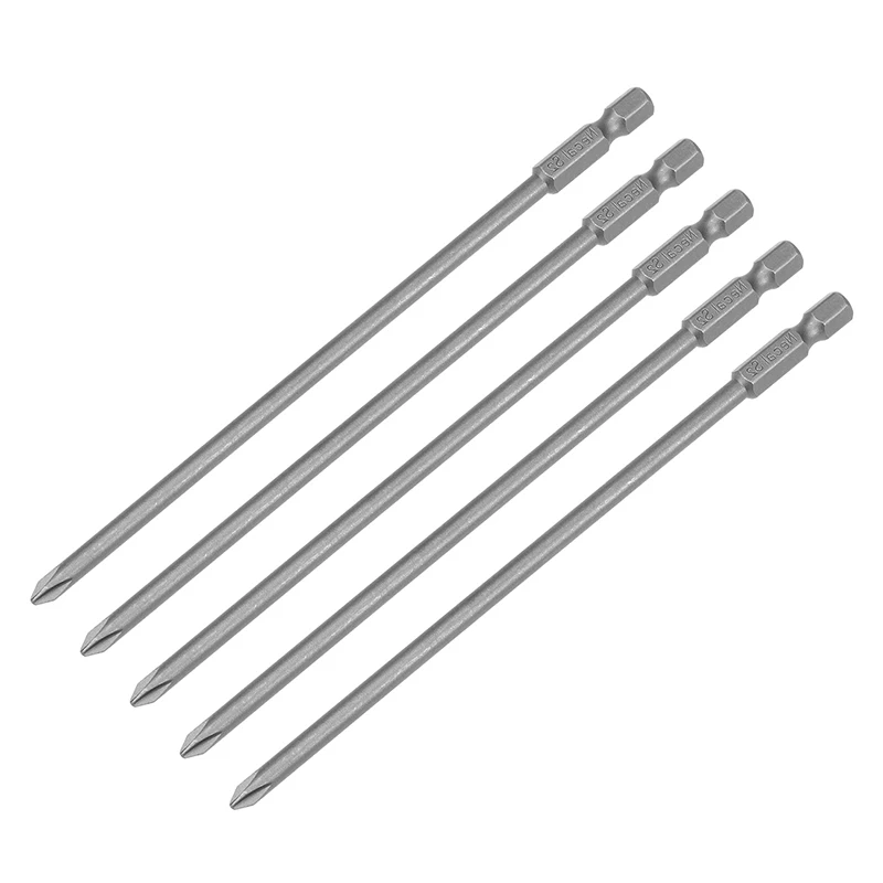 5 stücke 100mm 150mm Hex Schaft Kreuz Kopf Schraubendreher-bits Elektrische Fahrer Hand Werkzeug PH1 PH2 Magnetische Phillips schraubendreher Bohrer – Detail 3