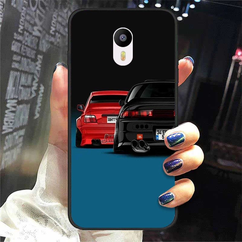 For Meizu M3 Cover Soft Silicone Bumper For MEIZU M 3 Meilan 3 Phone Back Case Covers Coque Fashion Cartoon JDM Sports Car Funda