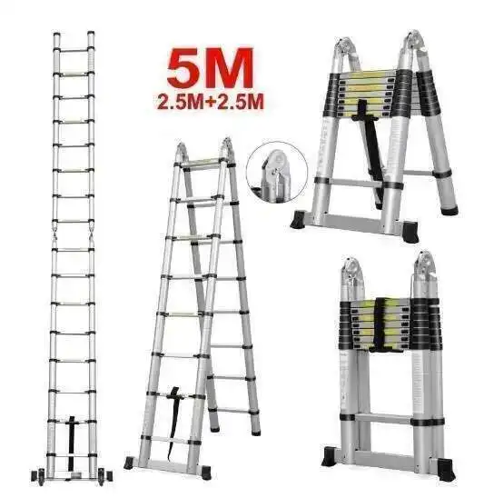 Foldable Ladders Stable telescopic ladder Multi Purpose Industrial Herringbone Straight Ladder step 5M work ladder platform
