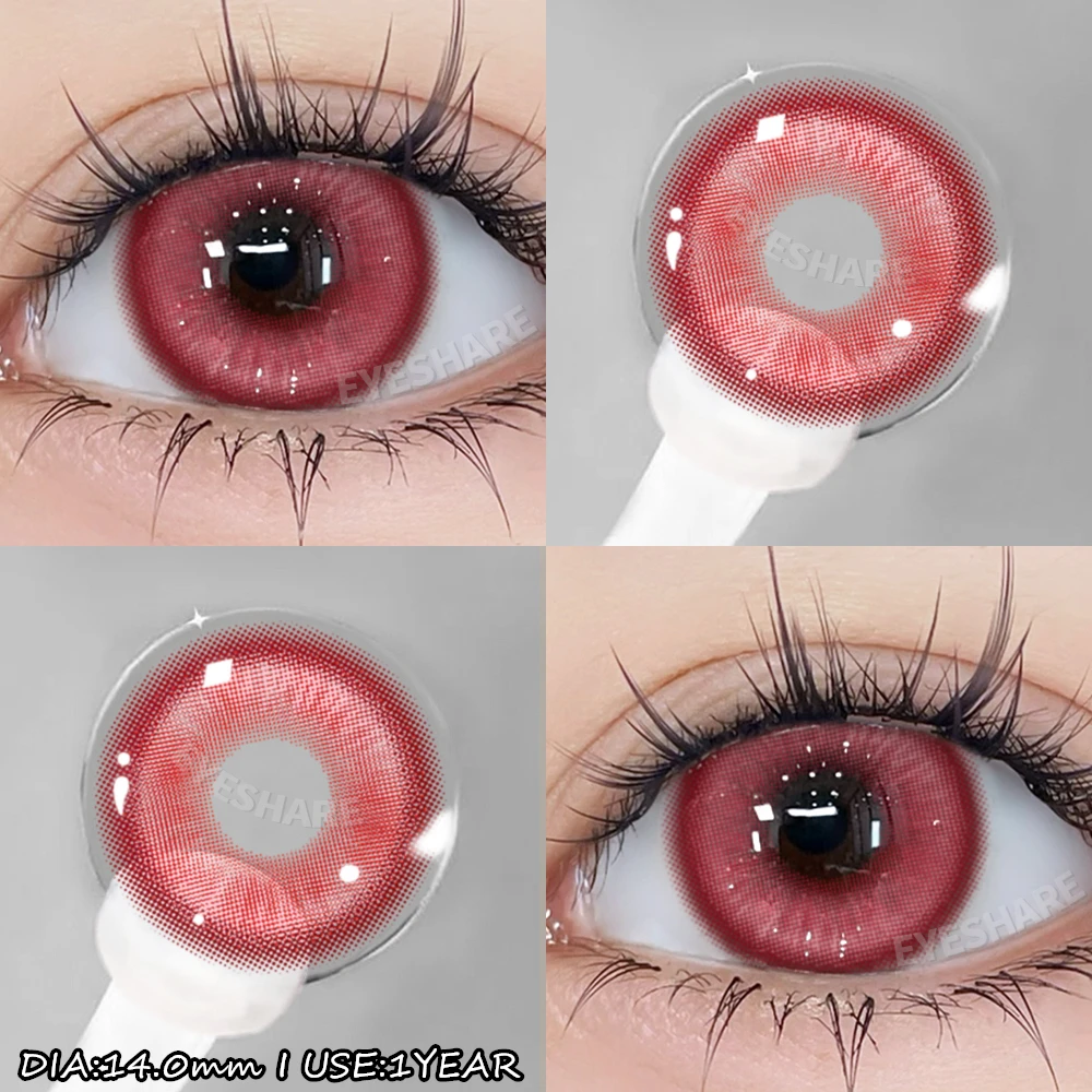 Vibrant Cosplay Pink & Purple Contact Lenses for Halloween Beauty Makeup