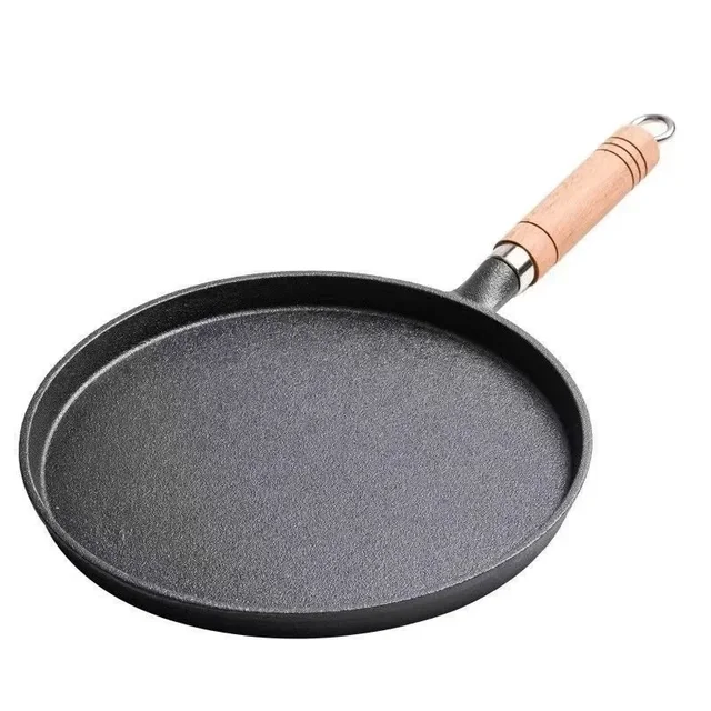 26cm Cast Iron Frying Pan Uncoated Non-stick Egg Pancake Pan Crepe Maker Steak Frying Pot Gas Induction Cooker Kitchen Cookware 1