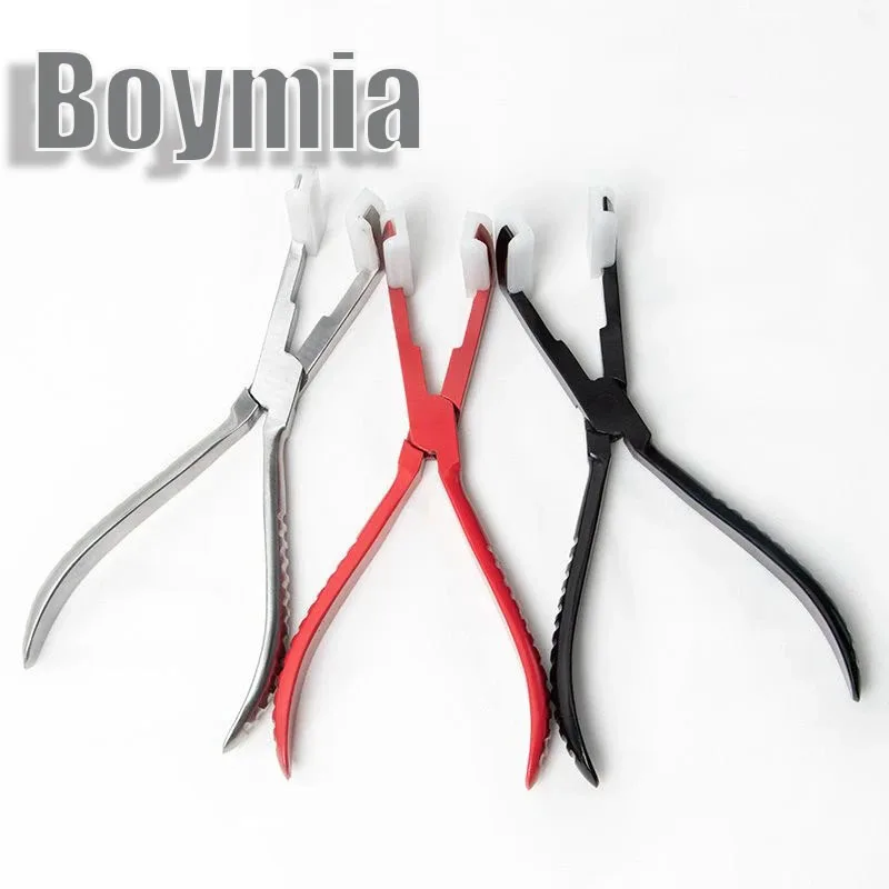 Boymia Professional Pliers For Tape Extensions Stainless Steel Tape Hair Pliers Three Colors Ergonomic Design For Salon Tools