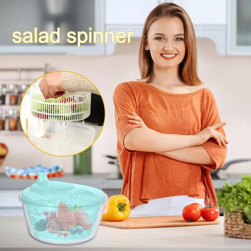 Salad Lettuce Spinner Quick Multi-Use Lettuce Greens Washer Dryer Drainer Crisper Strainer Household Vegetables Kitchen Supplies