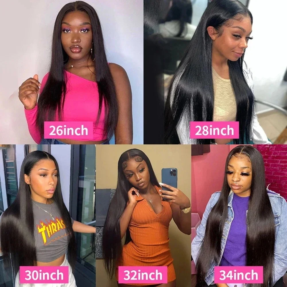 13x6 13x4 Straight 250% Density Hd Transparent Lace Frontal Wig Brazilian 20 42 Inch Lace Front Human Hair Wigs For Black Women 5