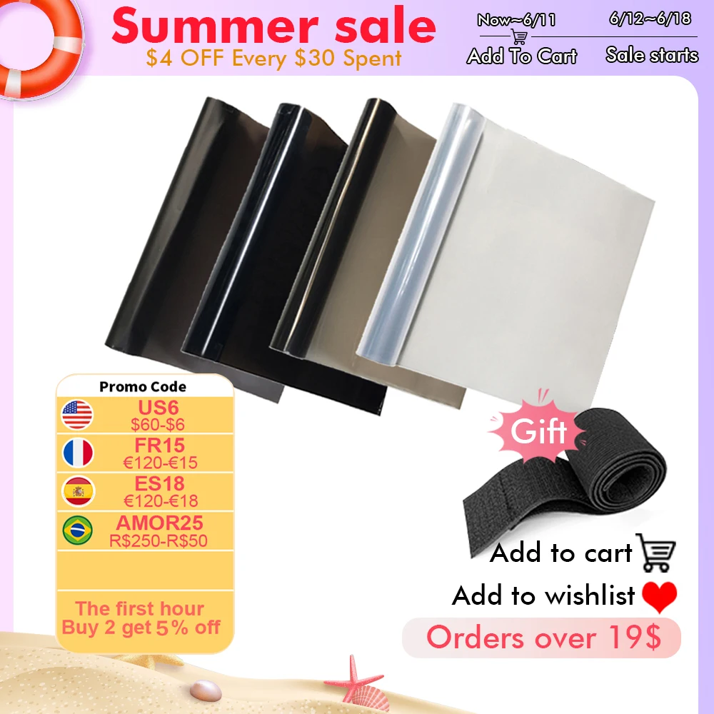 50*200cm Car Light Headlight Taillight Tint Vinyl Film Headlight Foil