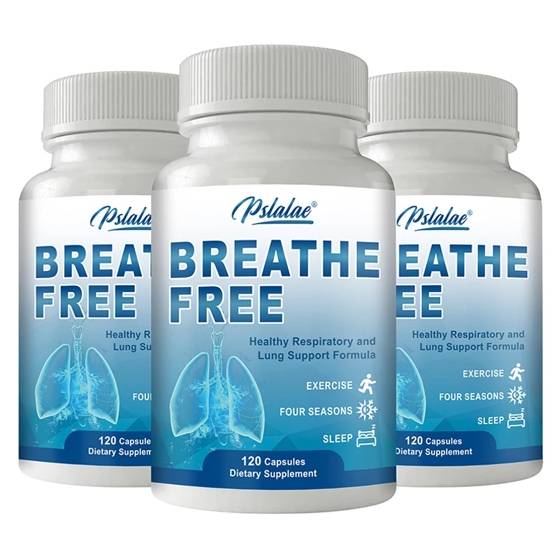 Breathe Free Support-Promotes Smooth Breathing, Relieves Sinusitis, Colds, Coughs, Nasal Congestion, and Cleanses The Lungs