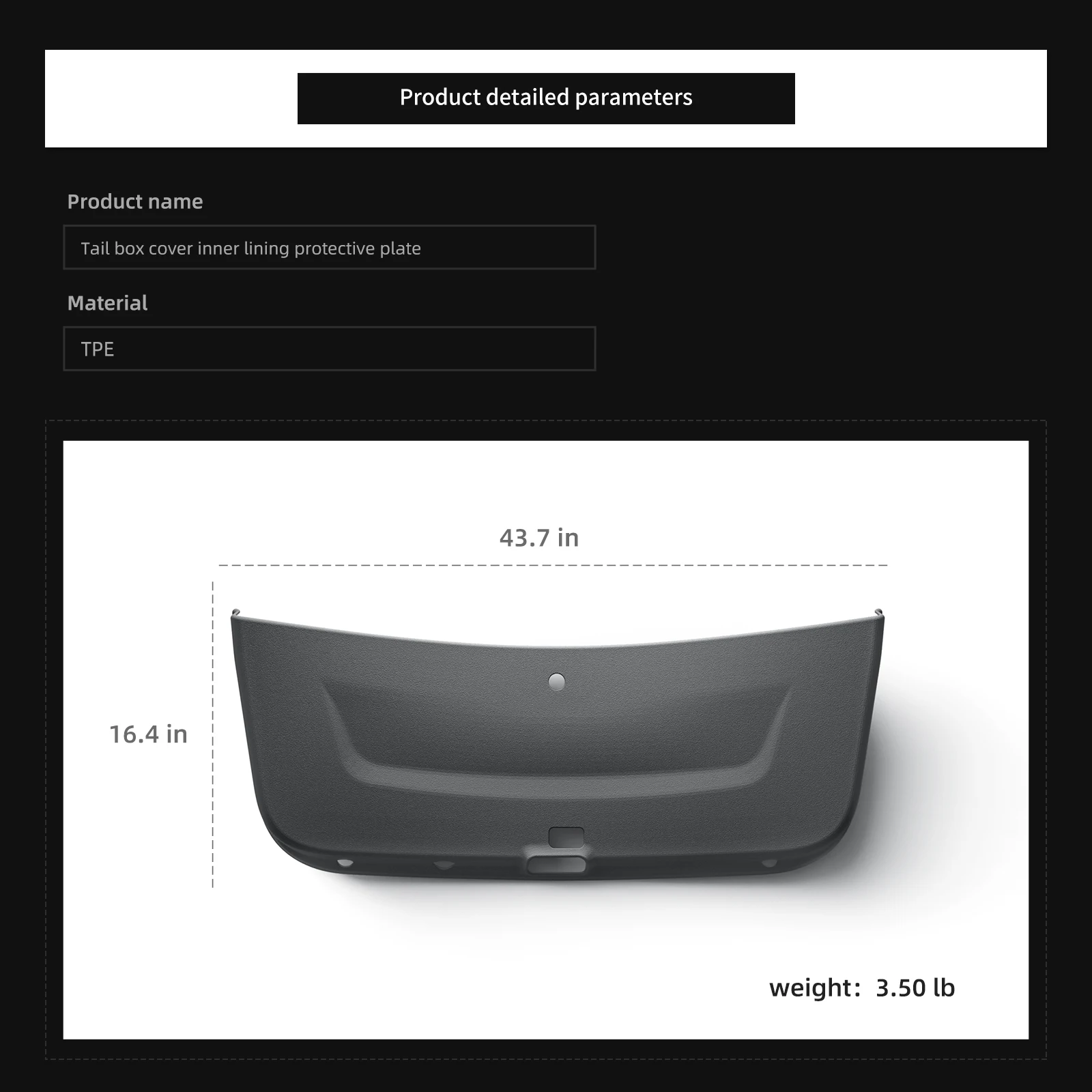 for Tesla Model Y Juniper/Launch 2025 Standard Car Trunk Tailgate Protection Pad