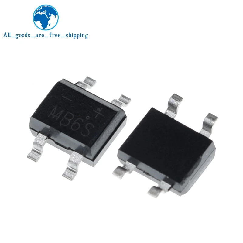 TZT 10pcs 600V 0.5A SOP-4 SMD rectifier diode bridge mb6s