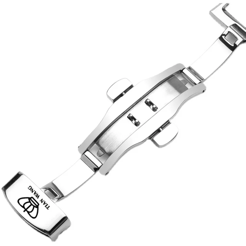 Elegant Calf Genuine Leather Alligator Grain Watch Strap with Butterfly Buckle - Multiple Sizes Available