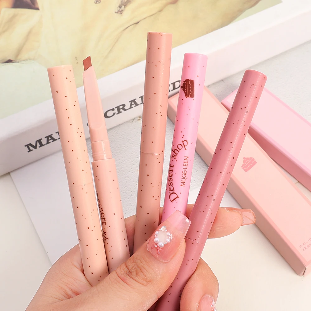 MUGE LEEN Lightweight Sweet Soft Mist Lip Liner Outline Lip Shape Waterproof Long-Lasting Non-Removal Nude Pink Liner