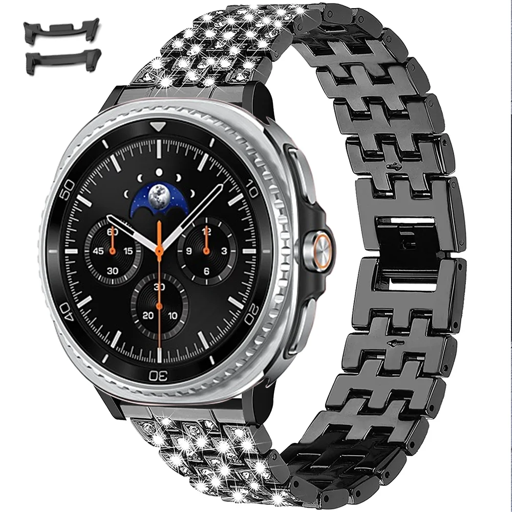 Elegant Diamond Band: Sturdy Stainless Steel Bracelet