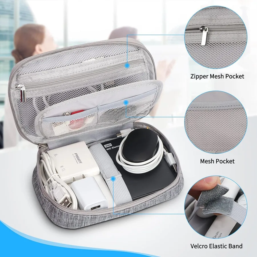 Cable Storage Bag Electronic Organizer Digital Charger Wires USB Power Pouch Travel Accessories