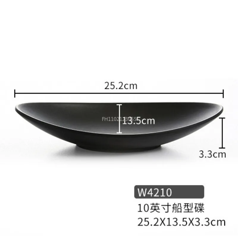Melamine Dinnerware Dinner Plate Black Frost Ingot Shaped Plate Restaurant Hotel Wineshop Melamine Dish A5 Melamine Tableware