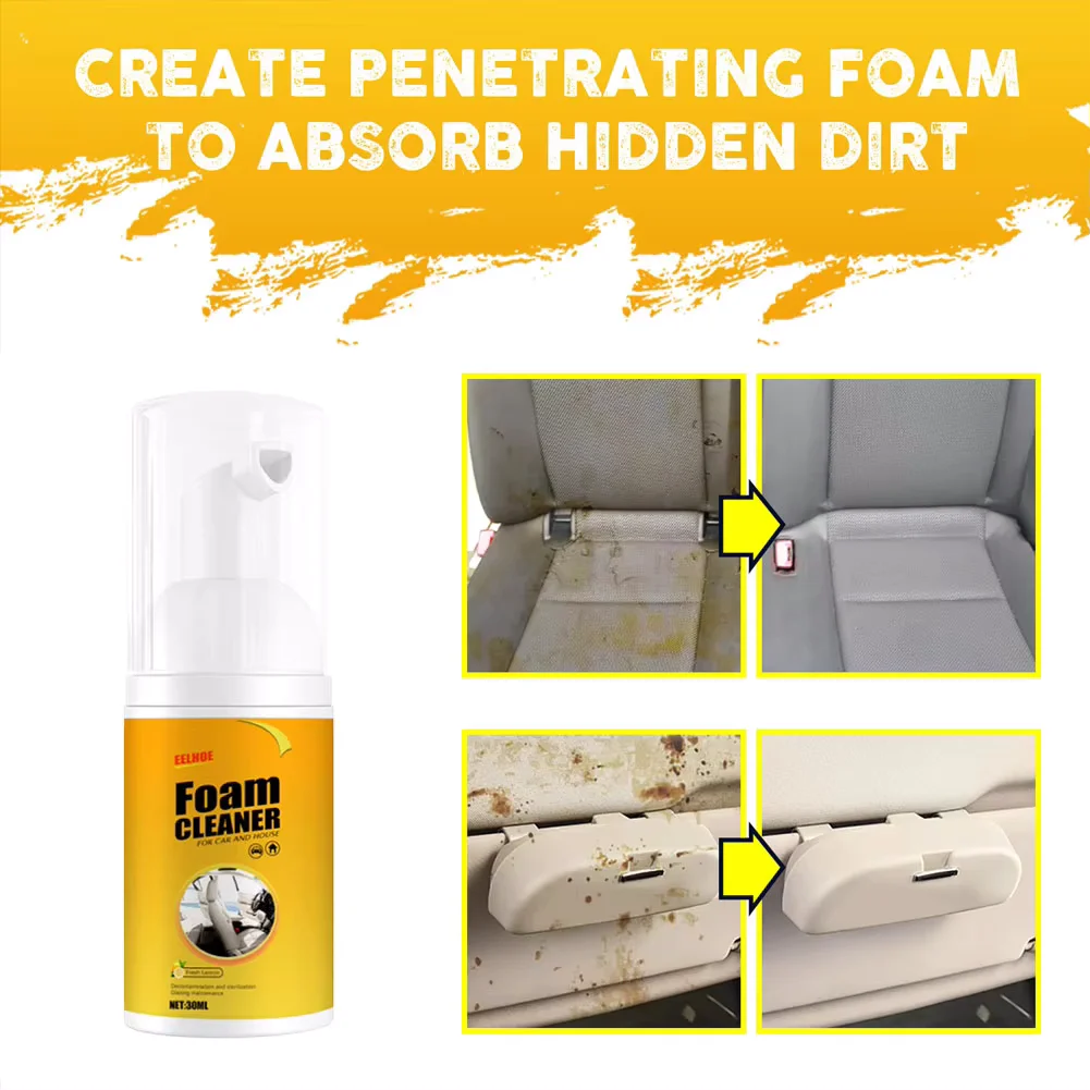 30/60/100/150ML Multi-Purpose Foam Cleaner Leather Clean Remover Spray Car Wash Auto Interior Household Cleaners Stain Removal