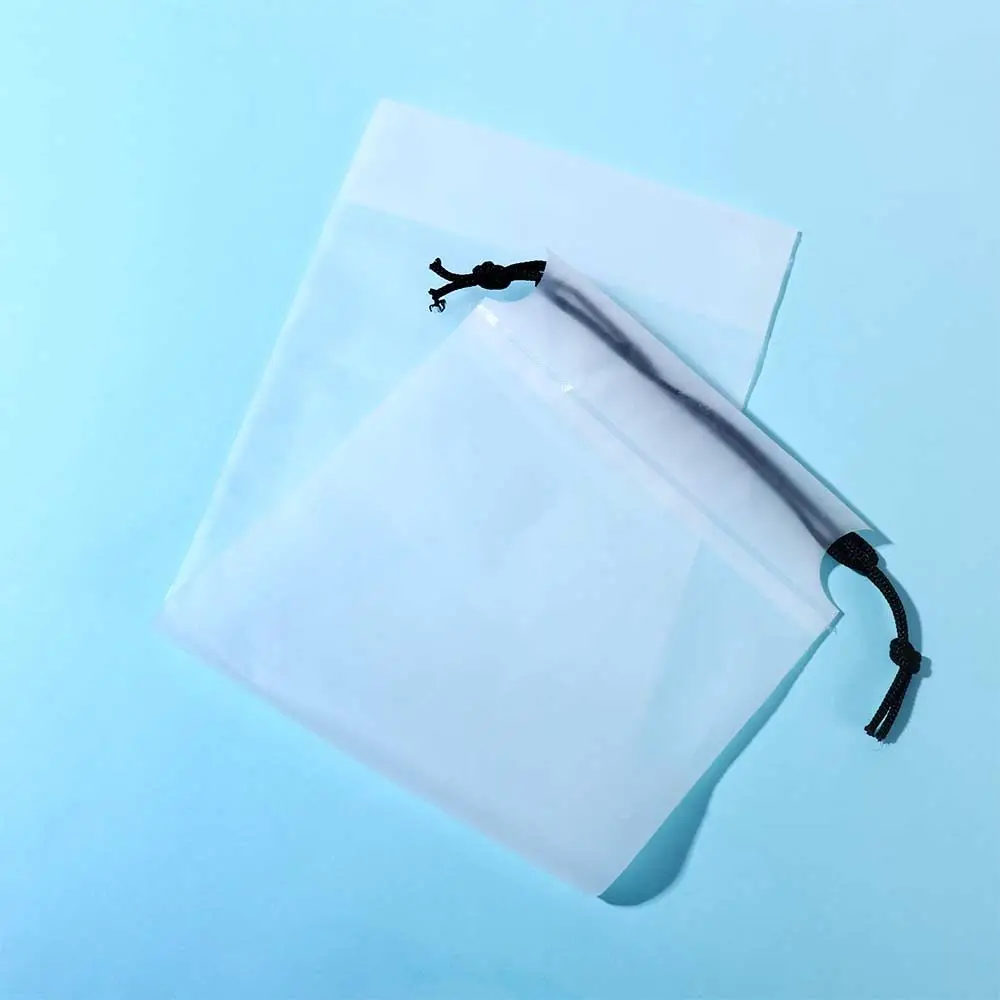 Matte Translucent Plastic Bag Umbrella Storage Bag Reusable Portable Umbrella Drawstring Storage Cover Home Organizer