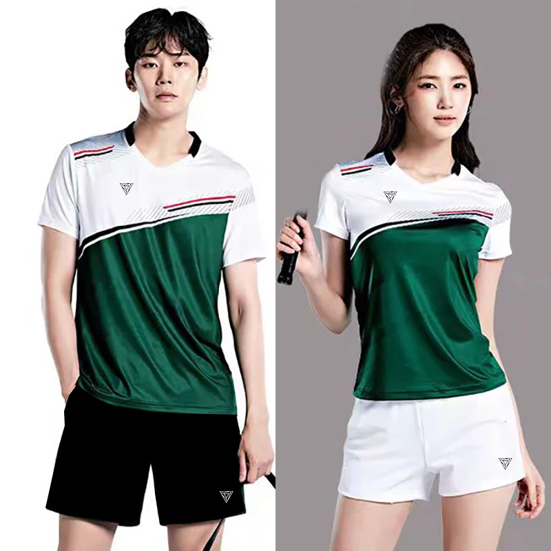 Quick-drying Tennis Jerseys Short-sleeved Suits Men Women Athletic Competition Training Uniforms Table Tennis