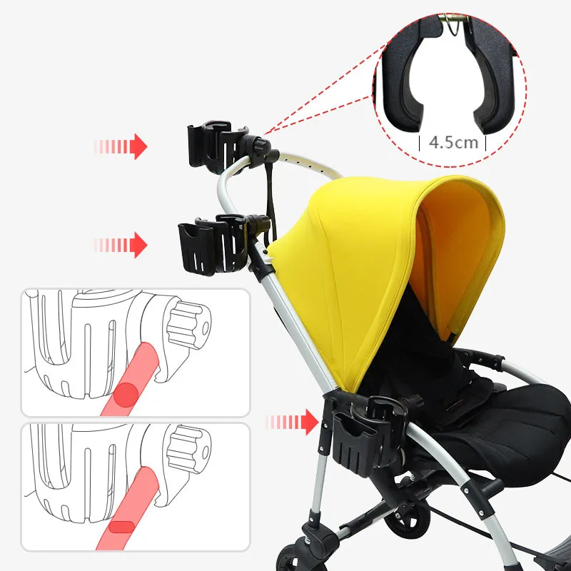 

1pcs Stroller Cup Holder with Phone Holder Bike Cup Holder Cup Phone Holder for Stroller Bike Wheelchair