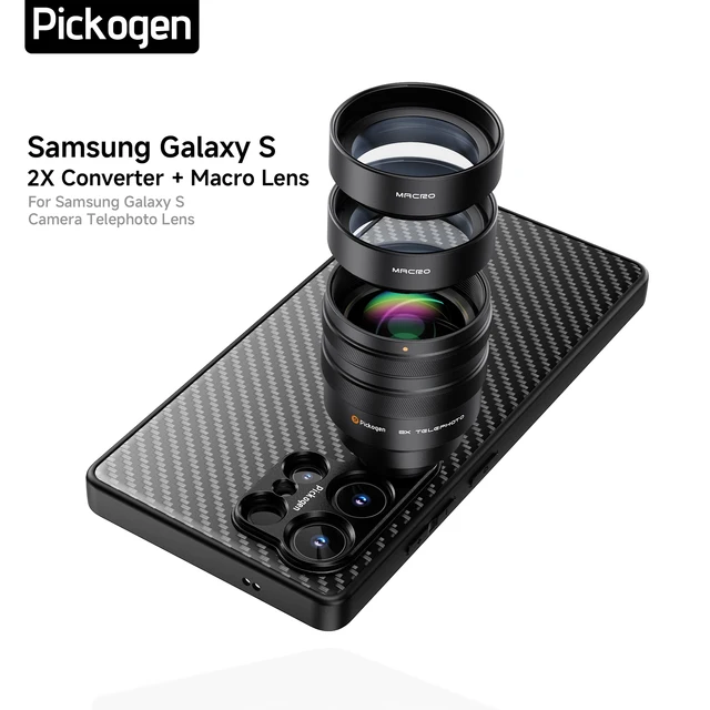 PICKOGEN 2X Converter with 200mm & 300mm Macro Lens for Phone Camera Telephoto Lens Compatible For Samsung  S24/S25/26 Ultra 1