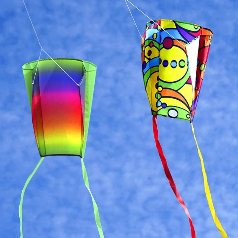 

Easy Fly Colorful Rainbow Kite Outdoor Fun Sports Beach Kids Adult Outdoor Flying Toy Flower Parent-child Educational Toys
