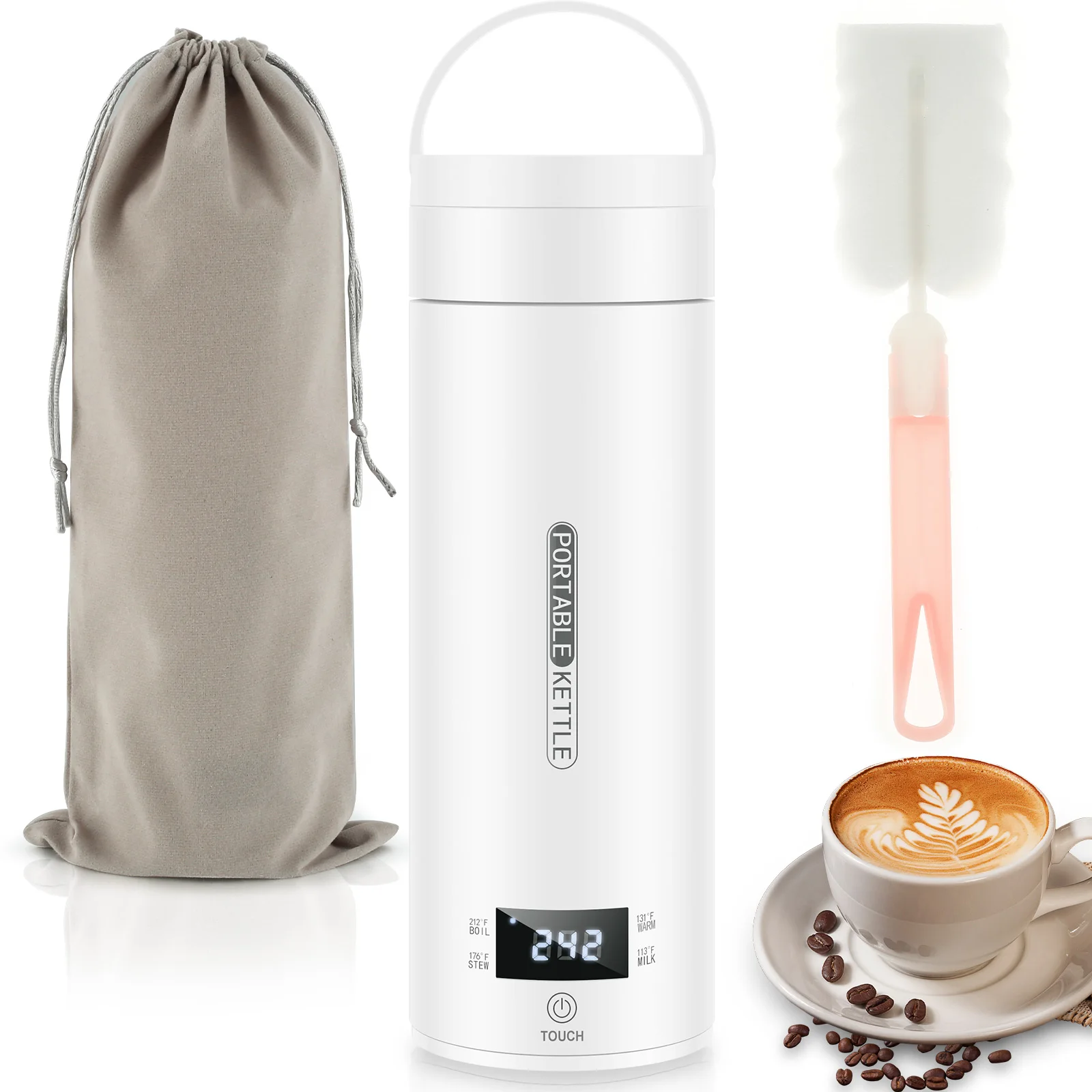 TYEMUI Portable Electric Kettle 500ml Water Boiler for Travel, Small  Electric Tea Kettle, Stainless Steel Hot Water Kettle Thermos with 4 Temperature  Control, Auto Shut-Off - Yahoo Shopping