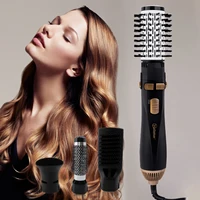 Hatteker brosse à Air chaud 4 têtes remplaçable sèche-cheveux fort vent électrique lisseur rouleau bigoudi peigne souffleur outil de coiffure 6