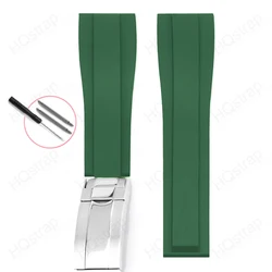 Premium 20mm Rubber Watch Strap with Stainless Steel Buckle - 20mm (Green - no logo)