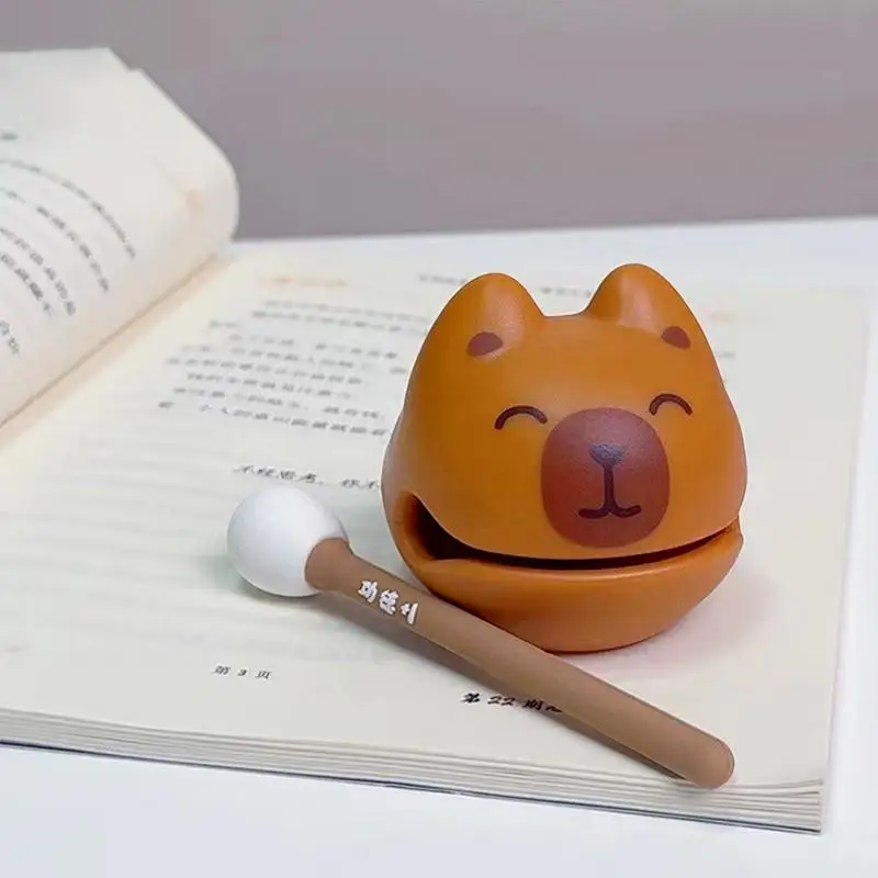 Wooden Fish Drum Cartoon Decompression Toy Soundmaking Percussion Instrument Desktop Decoration
