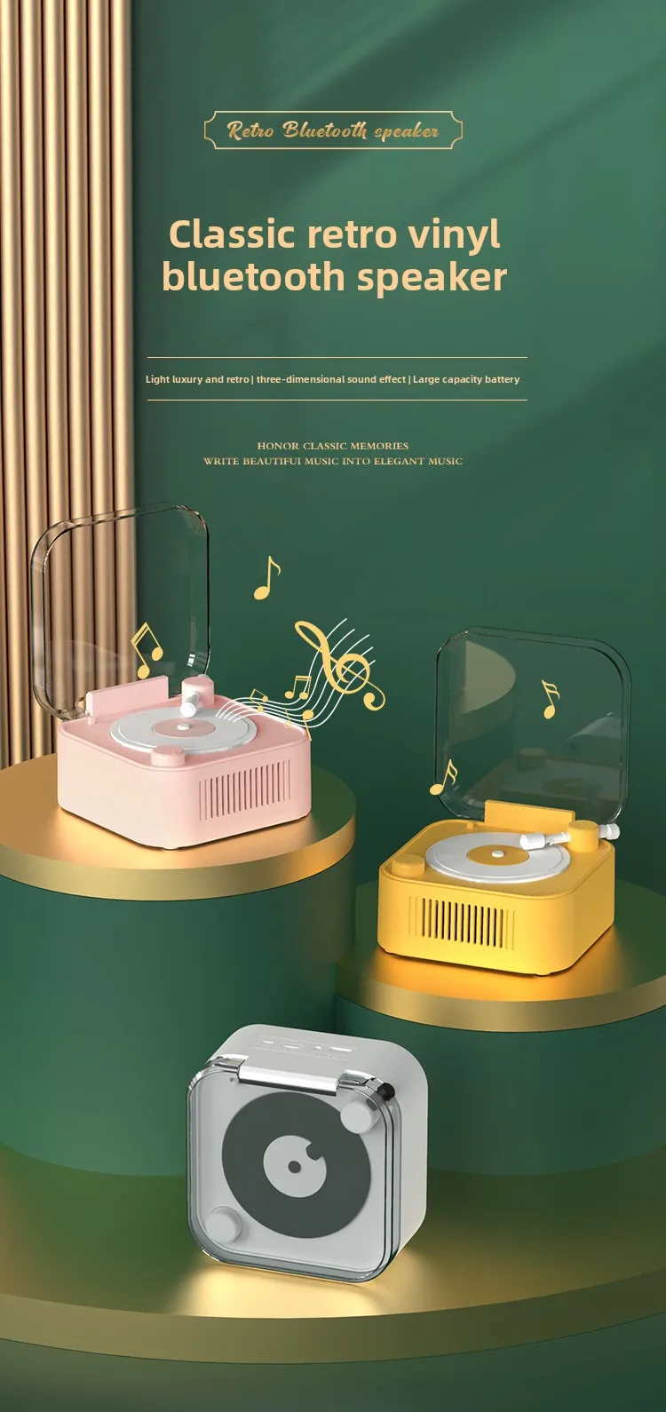 New Retro Bluetooth Speaker For Outdoor Home High Quality Wireless Speakers Creative Product.Aux TF U Disk Portable_voghion.com