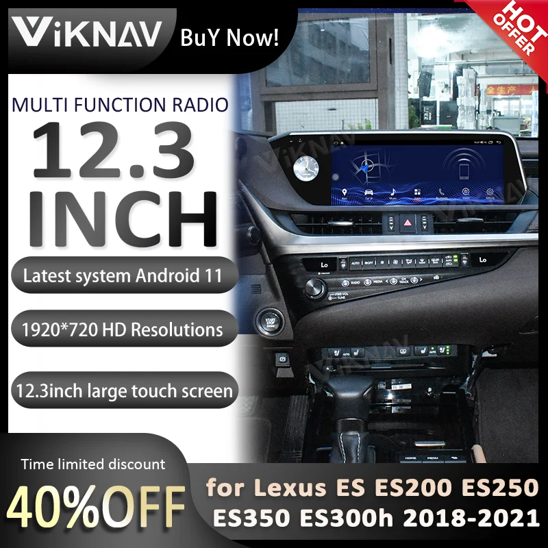 

12.3 inch Android for Lexus ES ES200 ES250 ES350 ES300h 2018-2021 Car GPS Navigation Multimedia Player Radio Car Carplay