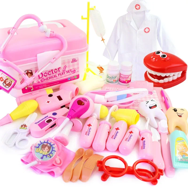 Children's Doctor Toy Kit Stethoscope Home Storage Box Simulation Boy Girl Injection Tool Medical Playset For Kids