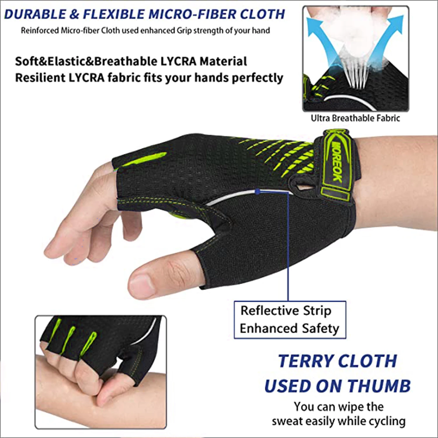 Sport Gloves Bike Gloves Half Finger MTB Bicycle Gloves 5mm Liquid Gel Pads Shock-absorbing Mountain Bike Road Cycling for Men Women